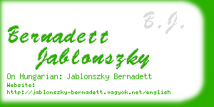 bernadett jablonszky business card